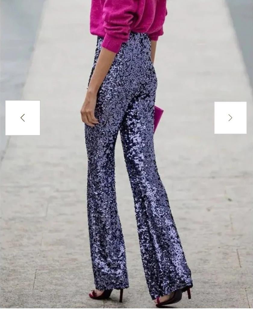Glitter broek m, Ophalen of Verzenden, Zo goed als nieuw, Blauw, Lang