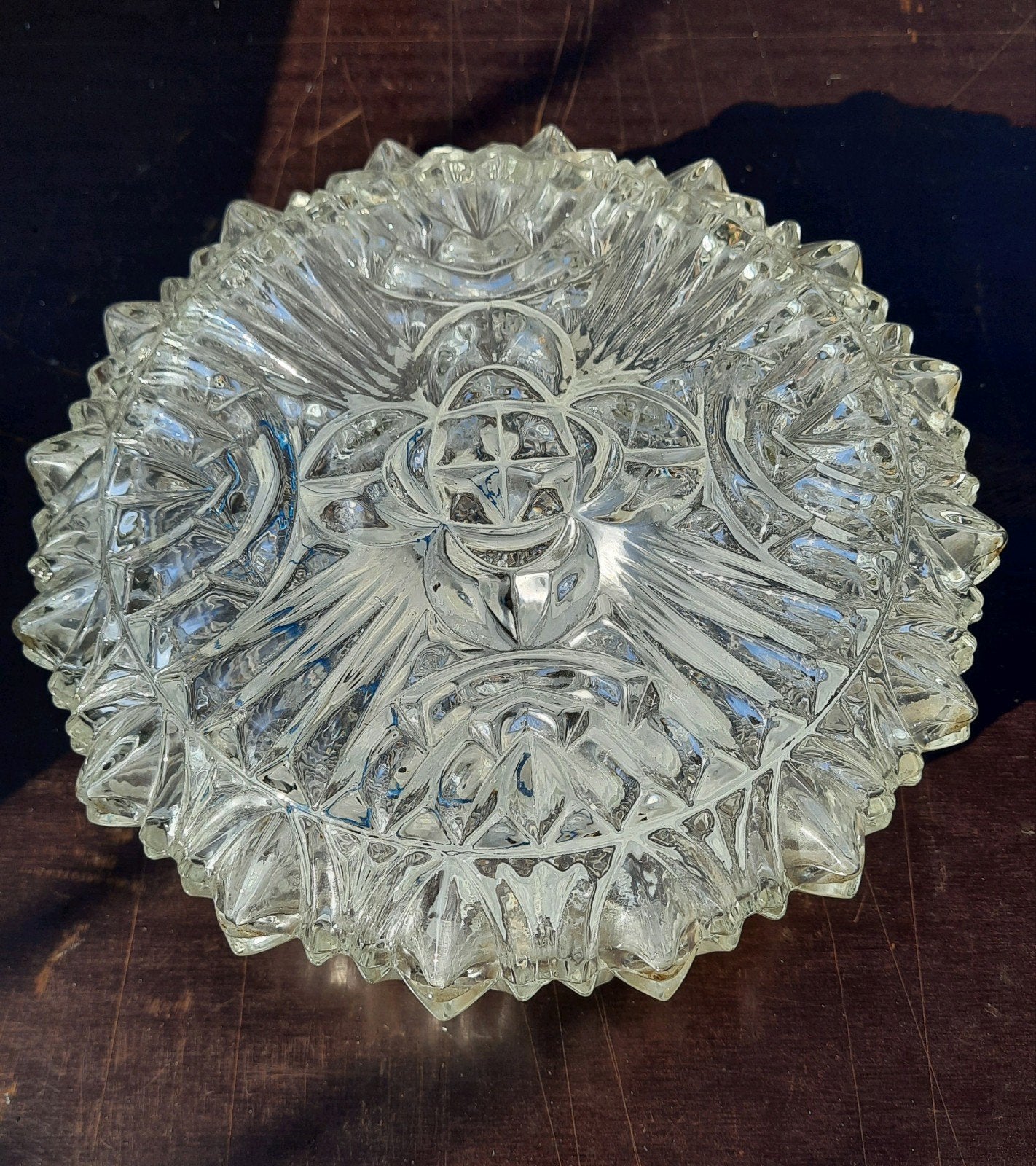 Vintage glazen plafonnière wandlamp,lees de beschrijving, Ophalen of Verzenden, Zo goed als nieuw, Glas, Plafondlamp