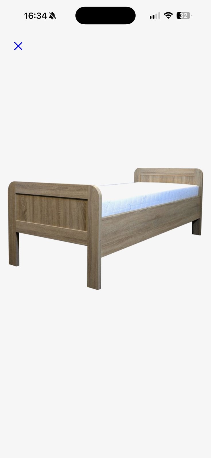 Seniorenbed (verhoogd) 90x200cm eikenhout, zonder matras, Ophalen, Gebruikt, 90 cm, Eenpersoons