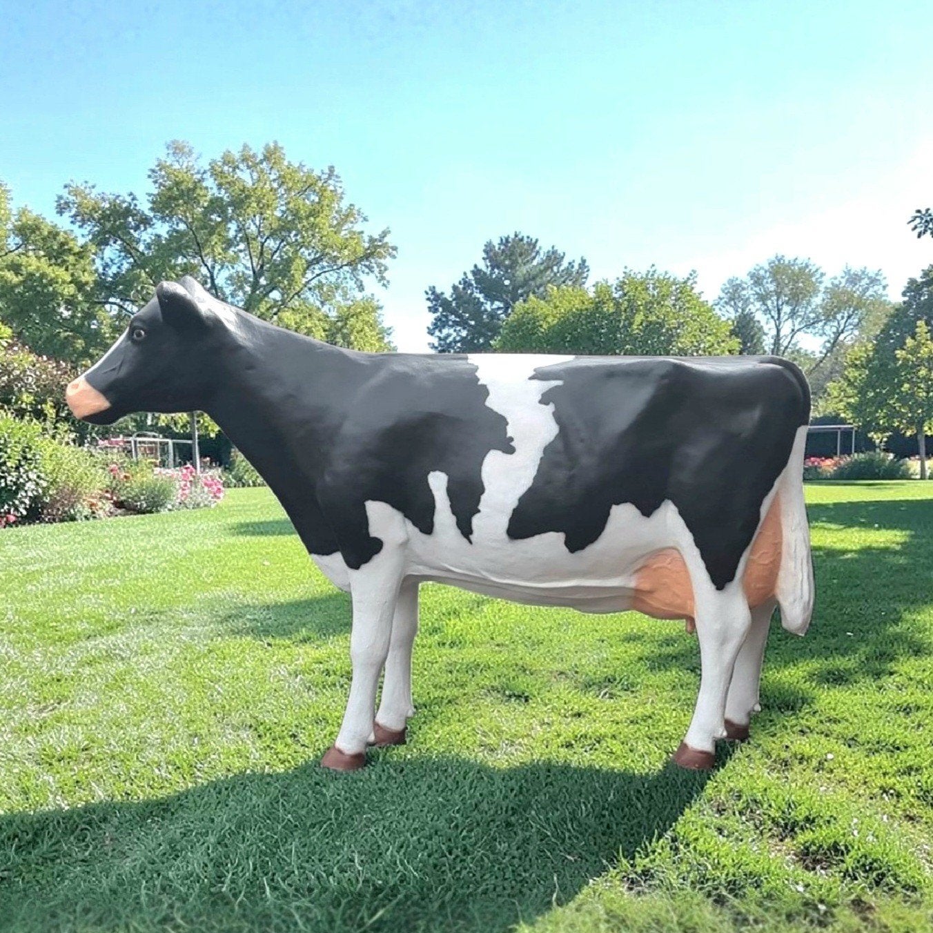 Grote koe polyester tuinbeelden XL dieren Koe kunststof, Ophalen, Nieuw, Kunststof, Dierenbeeld