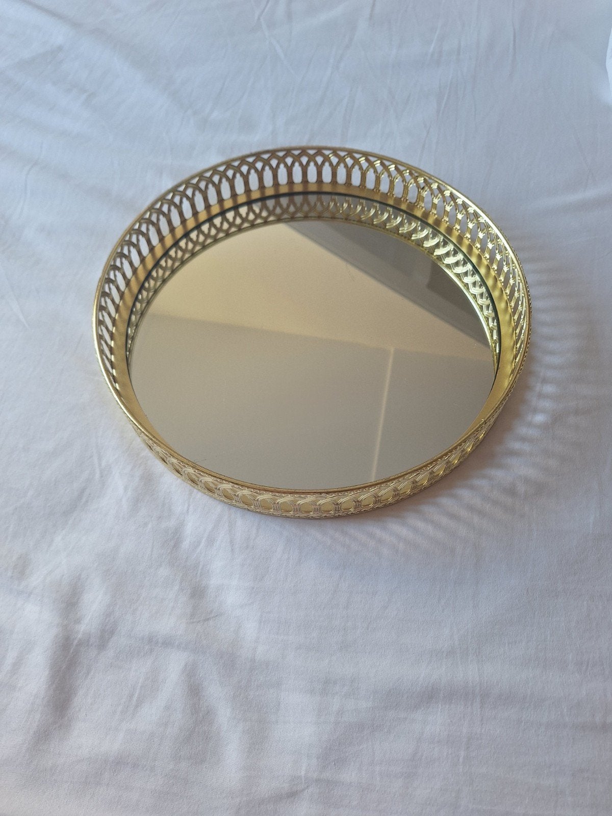 Gouden Spiegel Dienblad - Rond - Home Accents, Met opstaande rand, Rond, Ophalen of Verzenden, Zo goed als nieuw