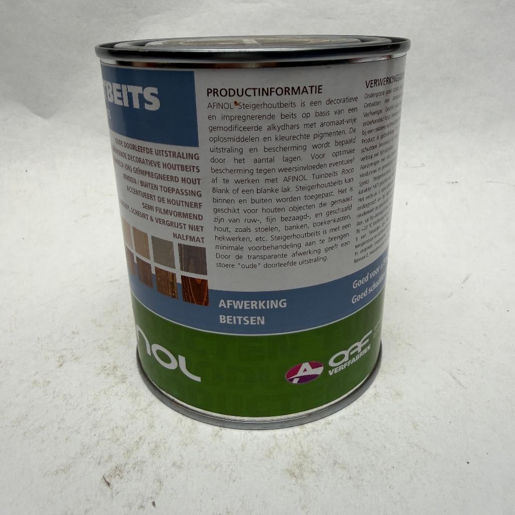 Afinol Steigerhoutbeits Hout Beits Lak Antraciet Wash 750ml, Nieuw, Beits, Afinol, Grijs