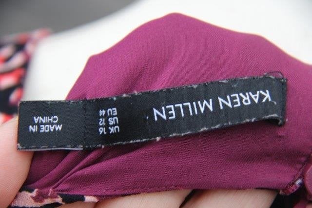 Jurk rood/ zwart/ zalm Karen Millen mt 44 Vaste prijs OPRUIM, Karen Millen, Maat 42/44 (L), Ophalen of Verzenden, Zo goed als nieuw
