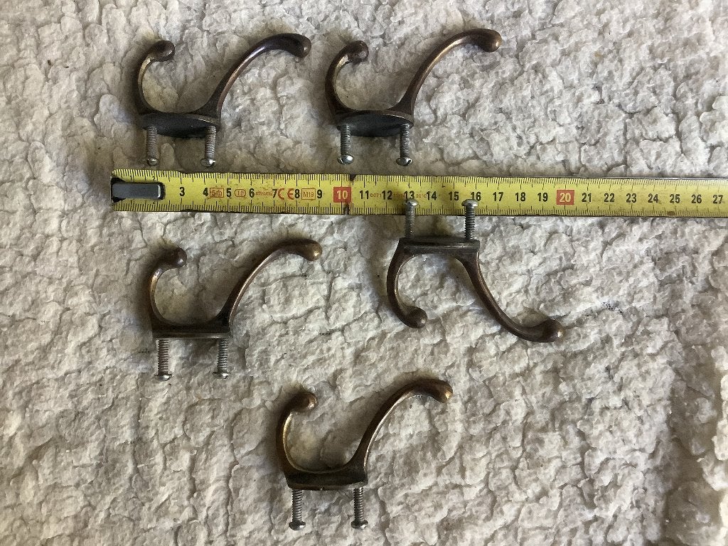 5 koperen kapstokhaken., Gebruikt, Minder dan 100 cm, Metaal, Ophalen