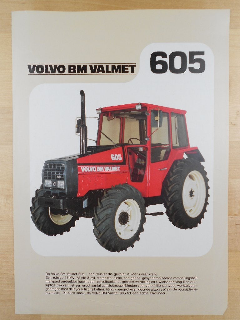 Volvo BM Valmet 605 Trekker Tractor Brochure 1986, Ophalen of Verzenden, Zo goed als nieuw, Volvo
