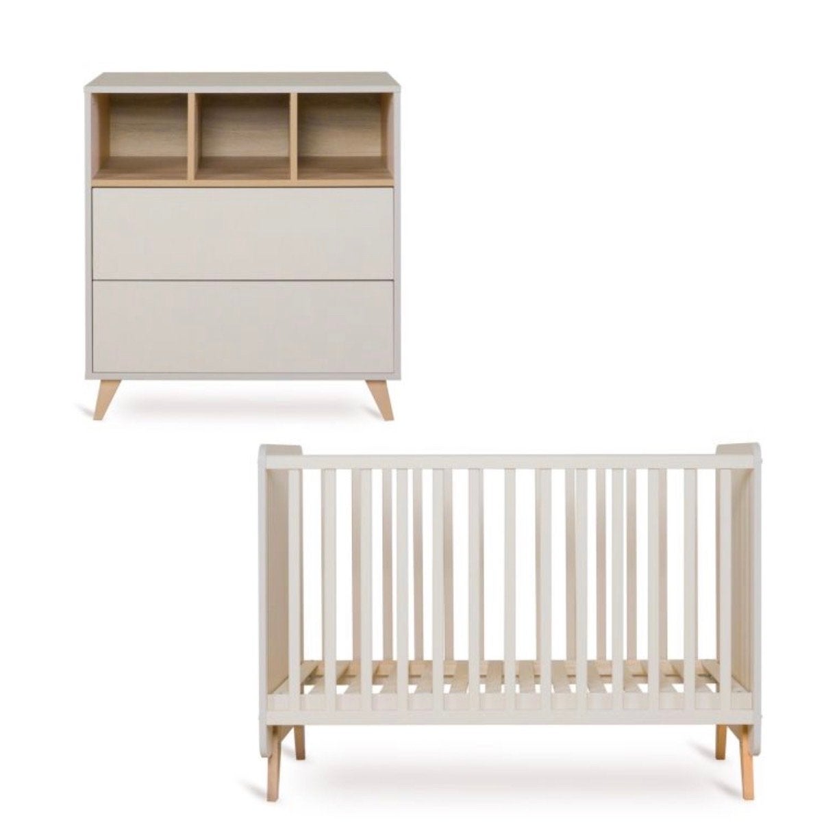 Ledikant en Commode Set - Quax Loft Clay, Ophalen, Zo goed als nieuw, Ledikant