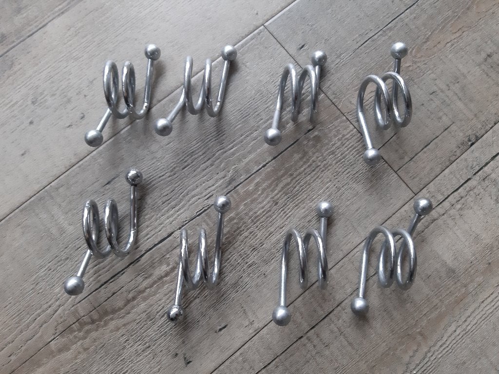 8 stuks - aparte metalen servet ringen, Ophalen, Overige typen, Zilver, Zo goed als nieuw
