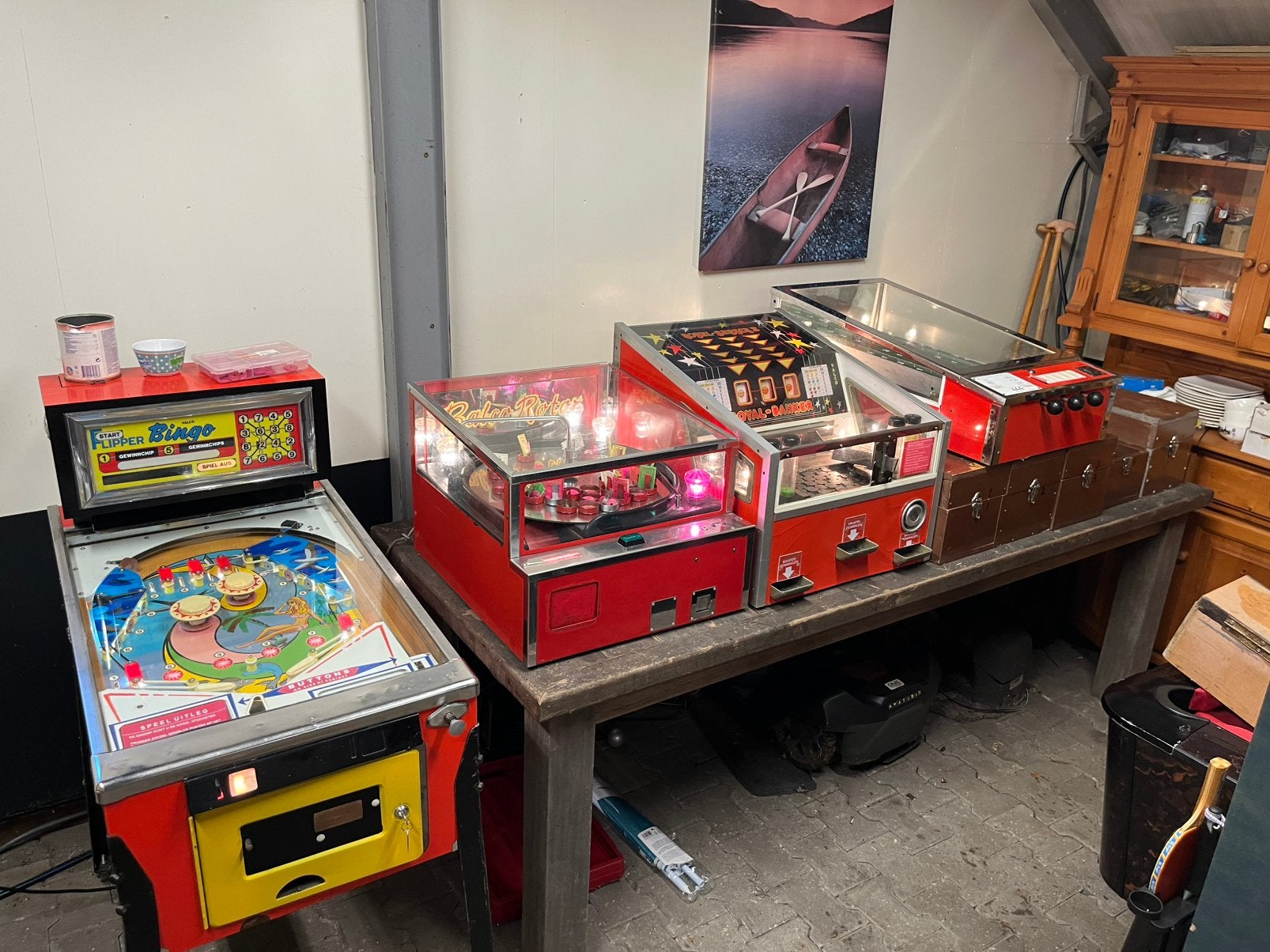 Valco coinpusher flipperkast. Totaal 4 speelautomaten., Ophalen, Gebruikt, Flipperkast, Overige merken