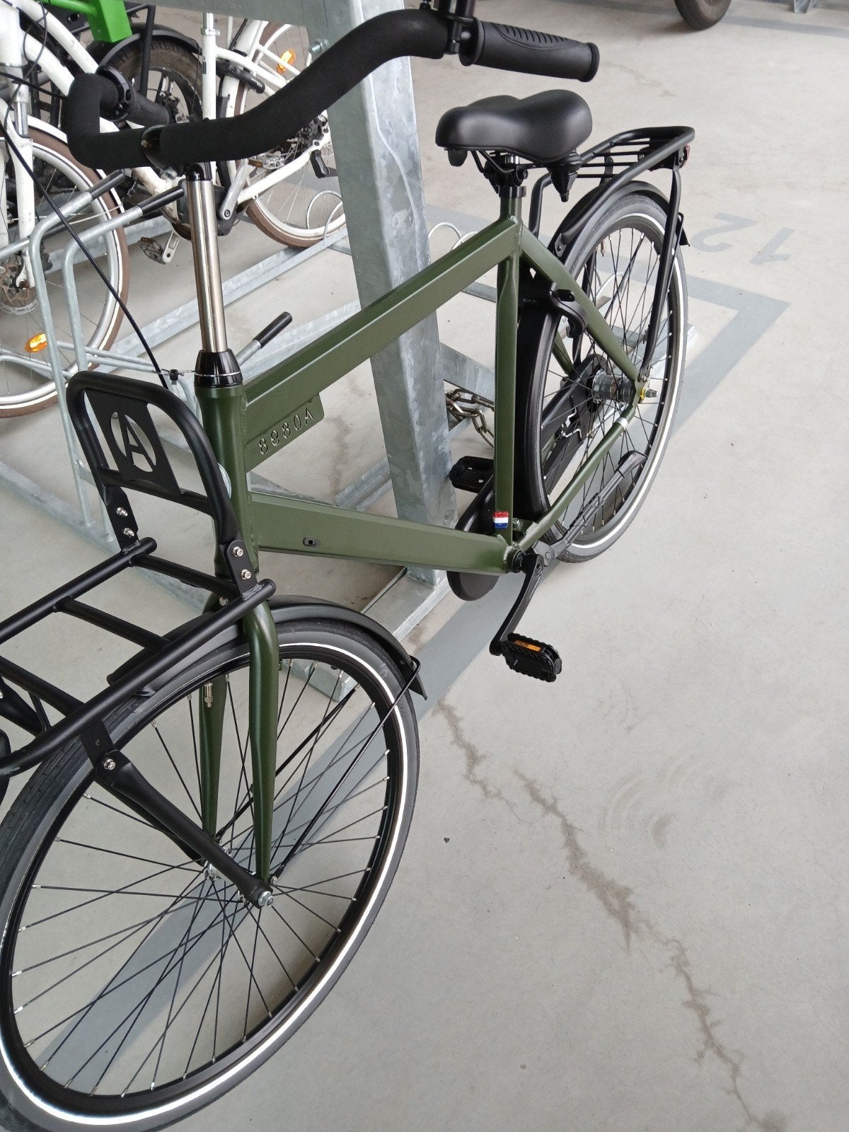 Avalon Style, stoere groene transportfie, Terugtraprem, Versnellingen, Zo goed als nieuw, 57 tot 61 cm