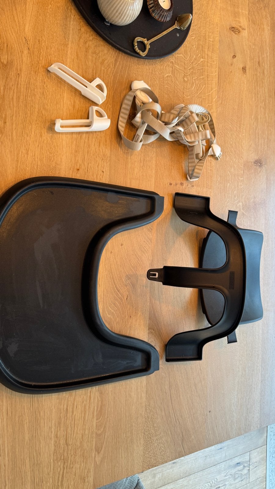 Stokke Tripp Trapp kinderzitje, tafel en gesp, Ophalen, Gebruikt, Meegroeistoel, Afneembaar eetblad