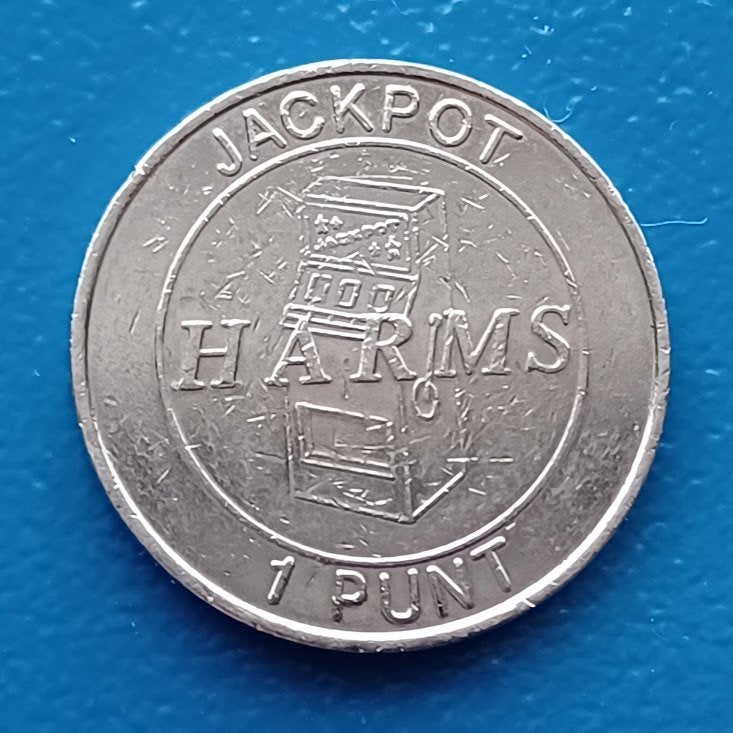 Token HARMS JACKPOT 1 PUNT Slot Machine, Ophalen of Verzenden, Overige materialen, Nederland
