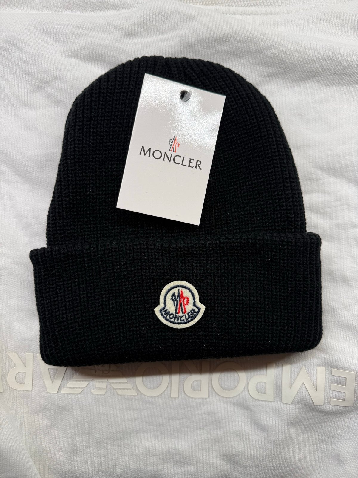Moncler Muts Zwart - Nieuw met label, Kleding | Heren, Mutsen, Sjaals en Handschoenen, Ophalen of Verzenden, Nieuw, Muts