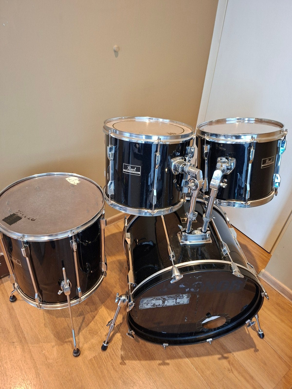 MOET WEG!!! Pearl Export 22,12,13,16 ketelset drumstel, Ophalen, Gebruikt, Drums of Percussie