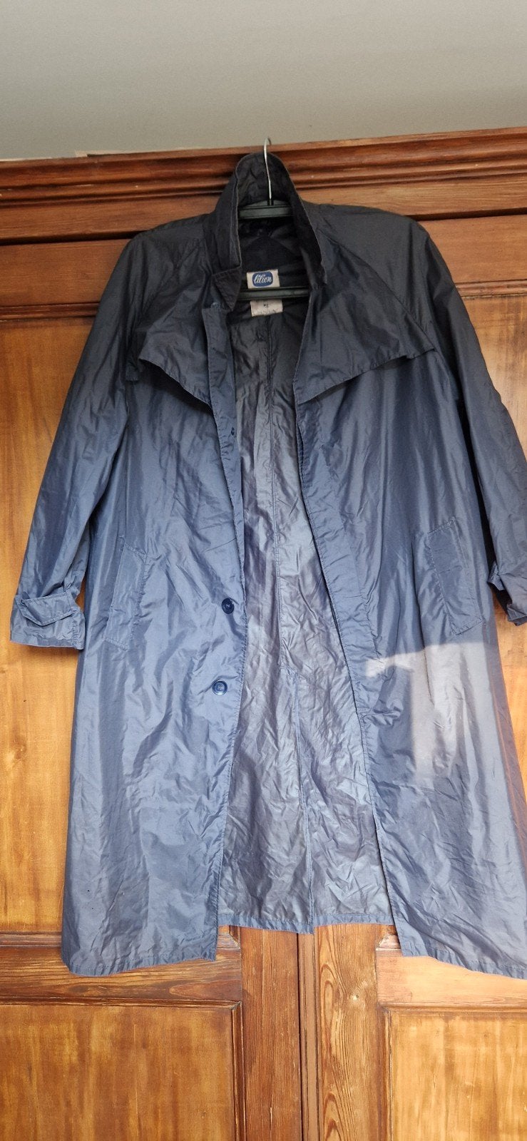 Vintage Lilion Regenjas - Maat M - Donkerblauw, Blauw, Lilion, Ophalen of Verzenden, Jas of Mantel