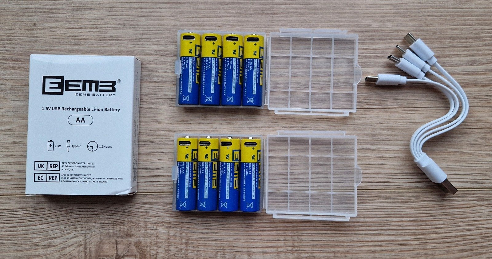 Eemb aa oplaadbare lithium batterijen 8 stuks, Ophalen of Verzenden, Nieuw