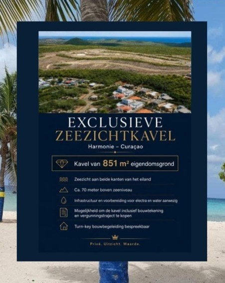 Curaçao eigendom kavel met zeezicht Te koop (noord en zuid)