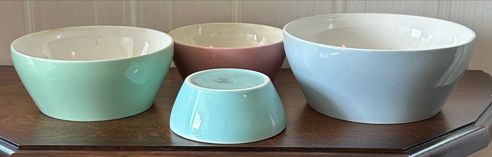 Set van 4 vintage aardewerk kommen van Petrus Regout, Ophalen of Verzenden