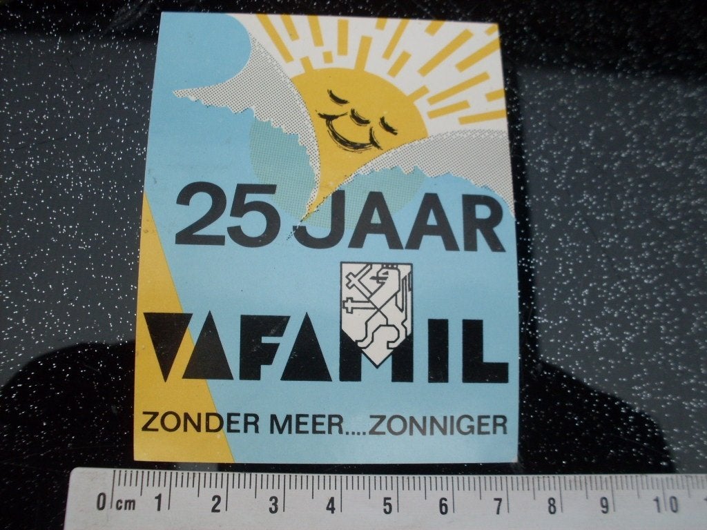 sticker 25 jaar vafamil vakantie buro leger, Verzenden, Zo goed als nieuw, Bedrijf of Vereniging