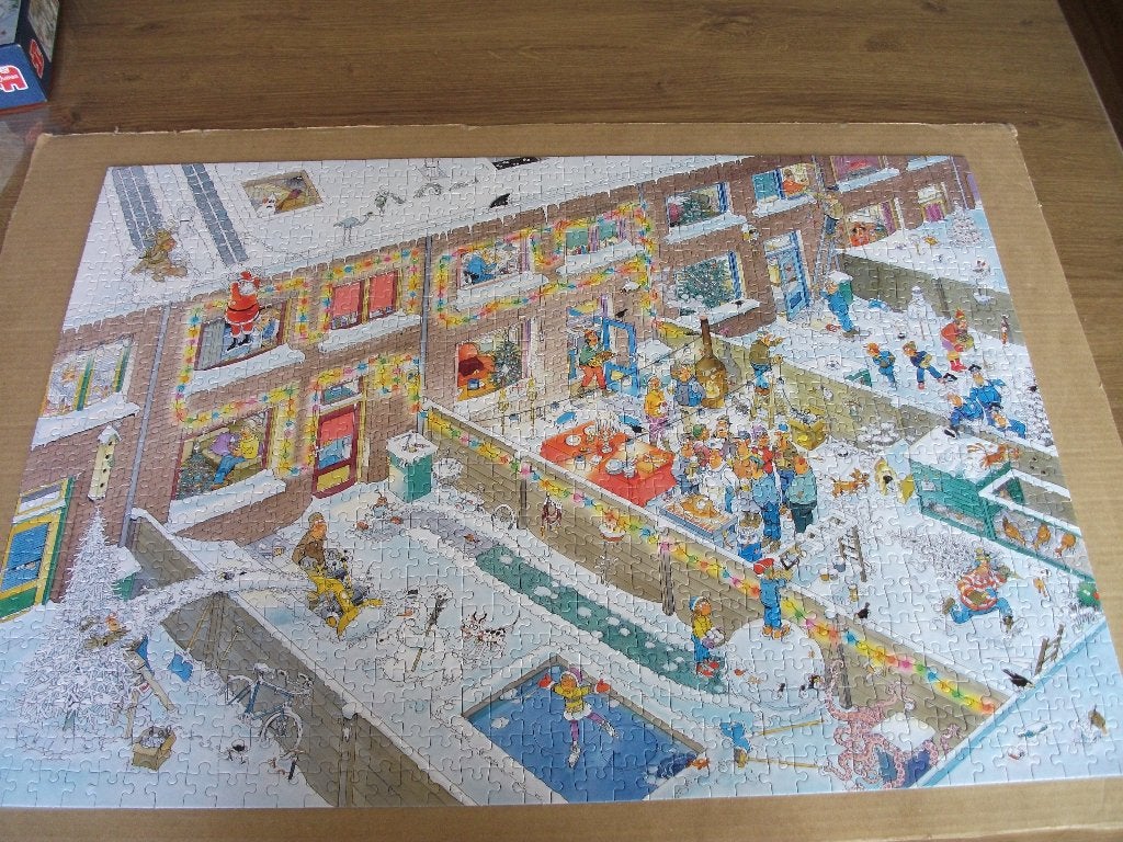 Jan van Haasteren puzzel Kerstavond 1000 stuks, Hobby en Vrije tijd, Denksport en Puzzels, Ophalen of Verzenden, 500 t/m 1500 stukjes