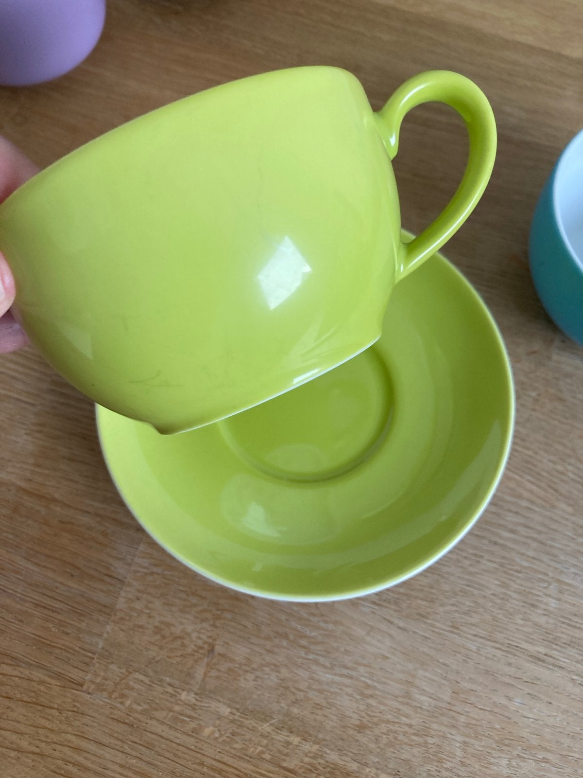 Dibbern servies: groene kop en schotel, Ophalen of Verzenden, Gebruikt, Overige merken, Kop(pen) en/of Schotel(s)
