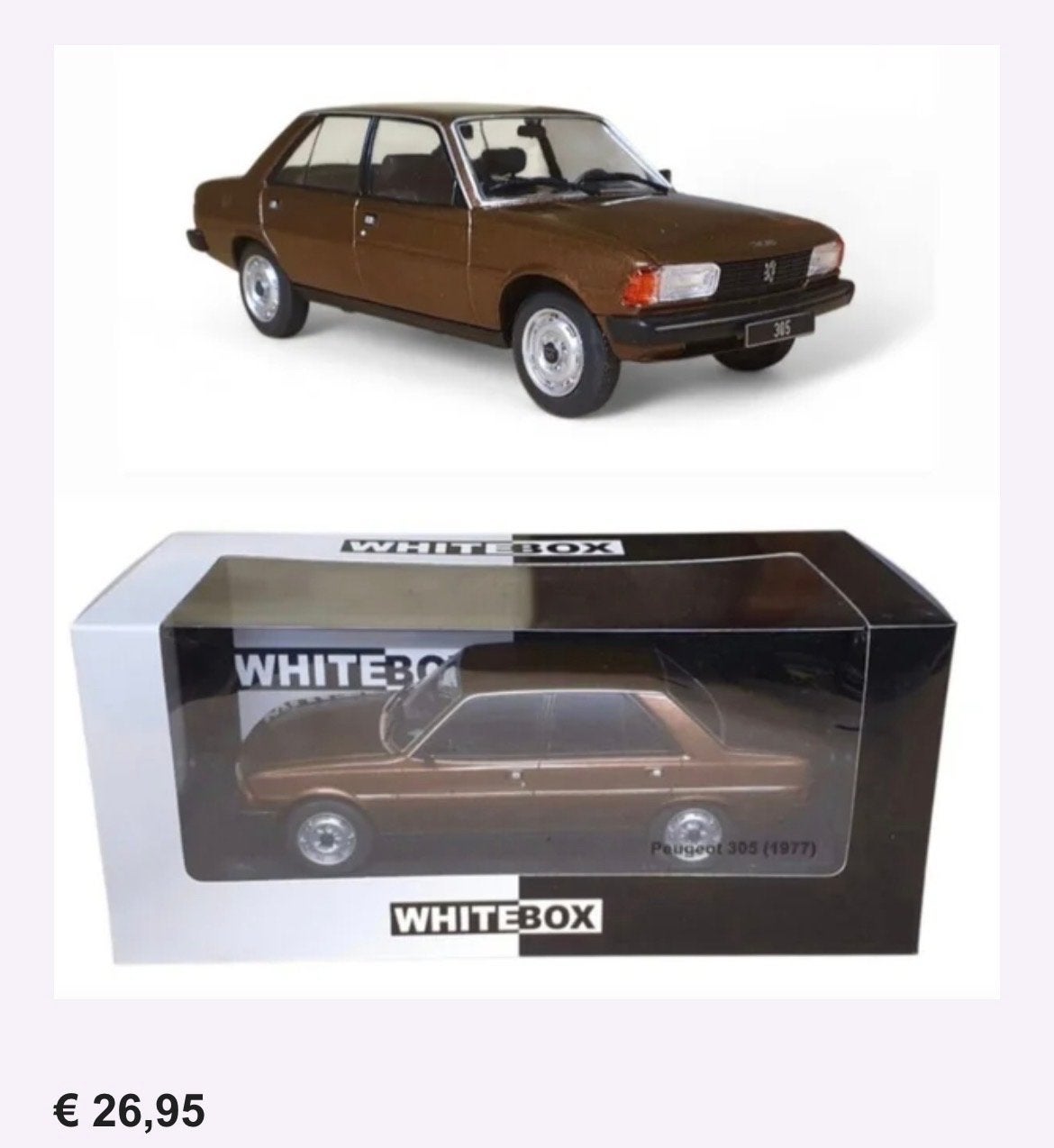 Peugeot 305 (1977) Whitebox 1:24, Hobby en Vrije tijd, Modelauto's | 1:24, Ophalen of Verzenden, Nieuw, Auto, Overige merken