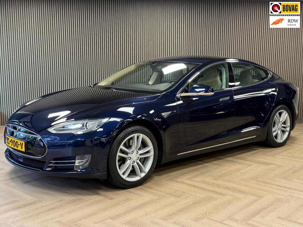 Tesla Model S 60 Base NAVIGATIE CAMERA PDC CRUISE AIRCO LEDE, Achterwielaandrijving, Gebruikt, Beige, Met garantie (alle)