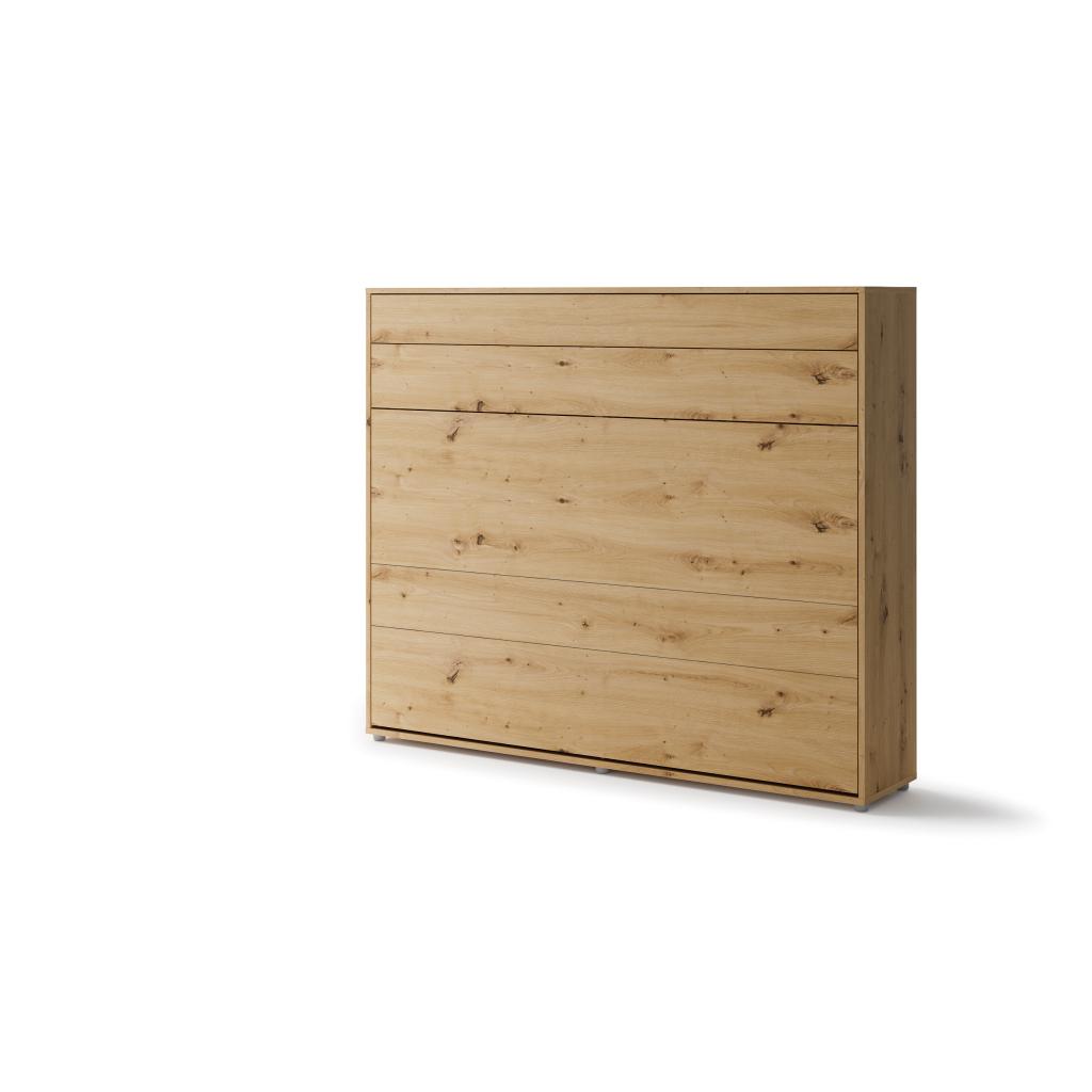 Concept opklapbed horizontaal - 160x200 - Eikenkleur, Niet ingevuld, Niet ingevuld, Niet ingevuld