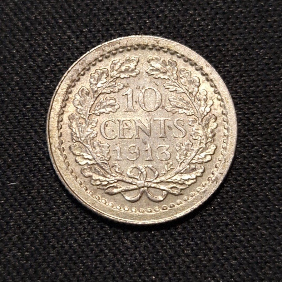 10 cent 1913, Verzenden, Zilver, 10 cent, Koningin Wilhelmina