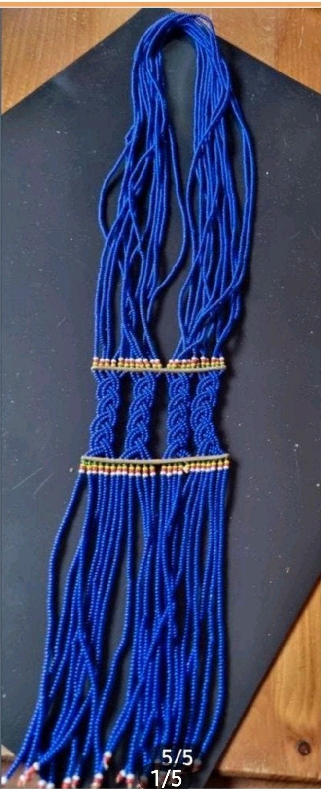 Vintage indianen ketting, Ophalen of Verzenden, Gebruikt, Blauw, Overige materialen