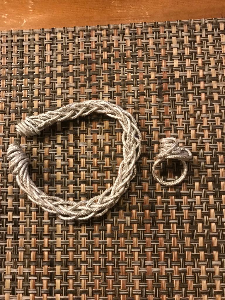 Armband 22cm lang en Ring diam. 20 mm, Ophalen of Verzenden, Zo goed als nieuw, Zilver, Overige materialen