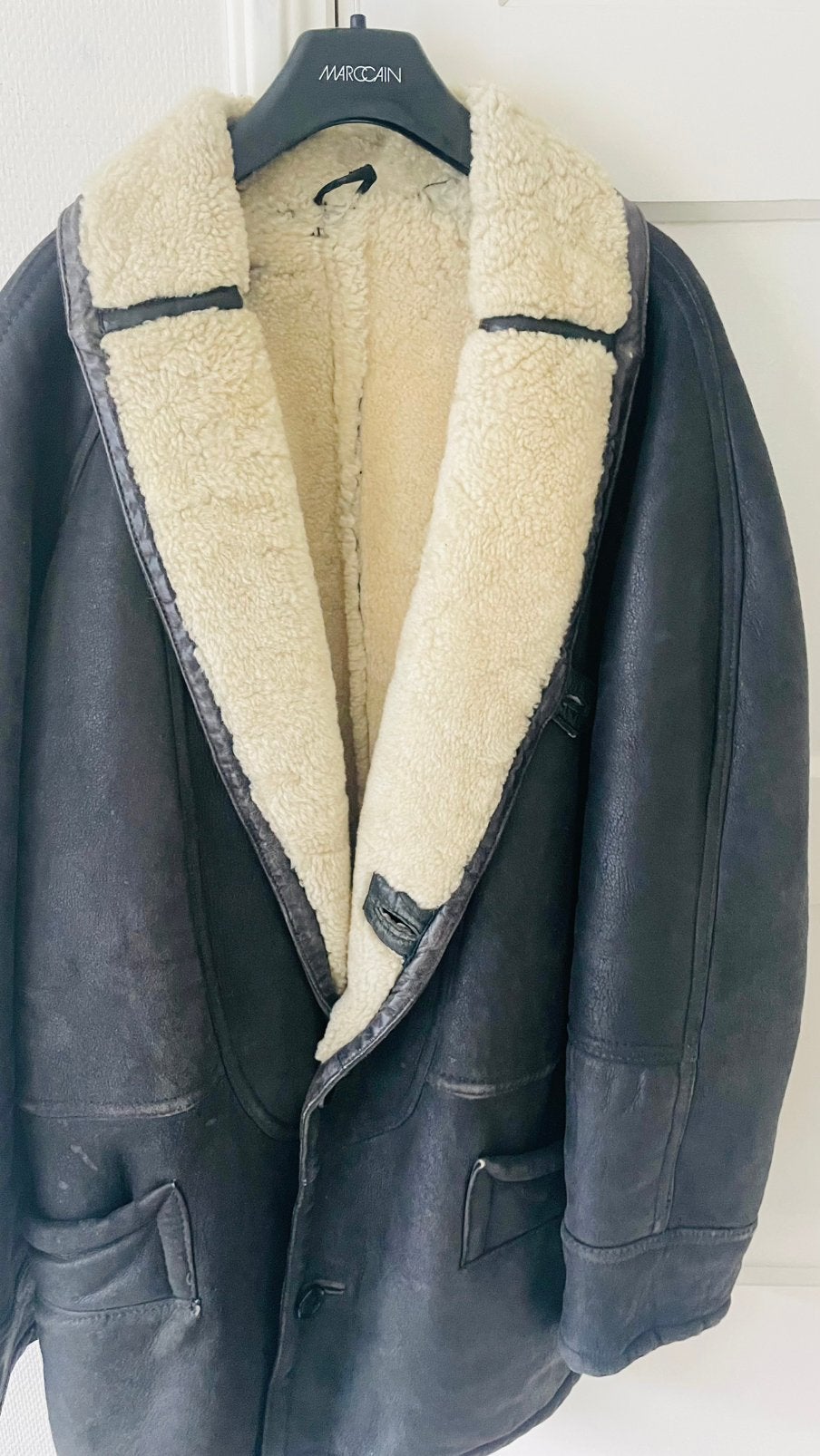 Te koop: leren winterjas, lammy, zwart, maat L, Ophalen of Verzenden
