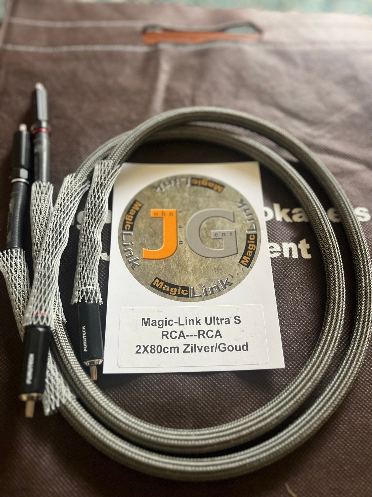 John van Gent (JvG) Magic-Link Ultra S RCA Interlinks 80 cm, Ophalen of Verzenden, Zo goed als nieuw, Minder dan 2 meter, Interlink-kabel