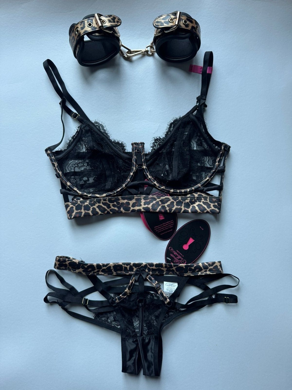 Nieuw Hunkemöller Mitzy set leopard/panter, Verzenden, Zwart, Setje