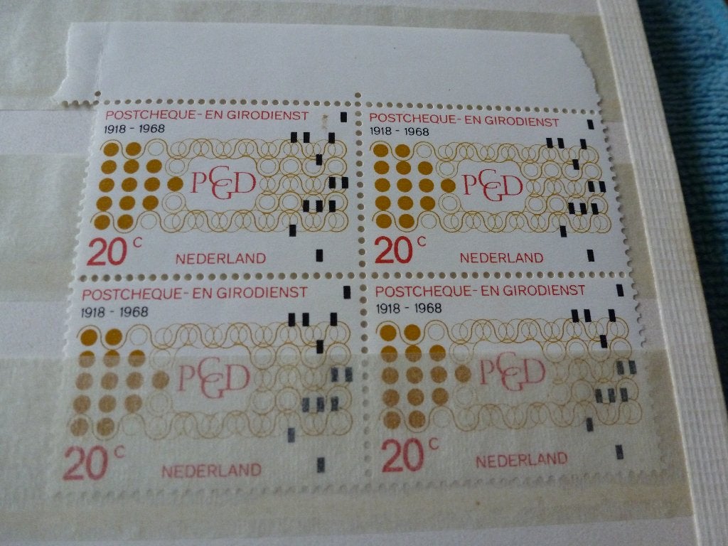 Postzegels - blok van 4 - postcheque/girodienst 1968 - 20 ct, Ophalen of Verzenden, Na 1940, Postfris