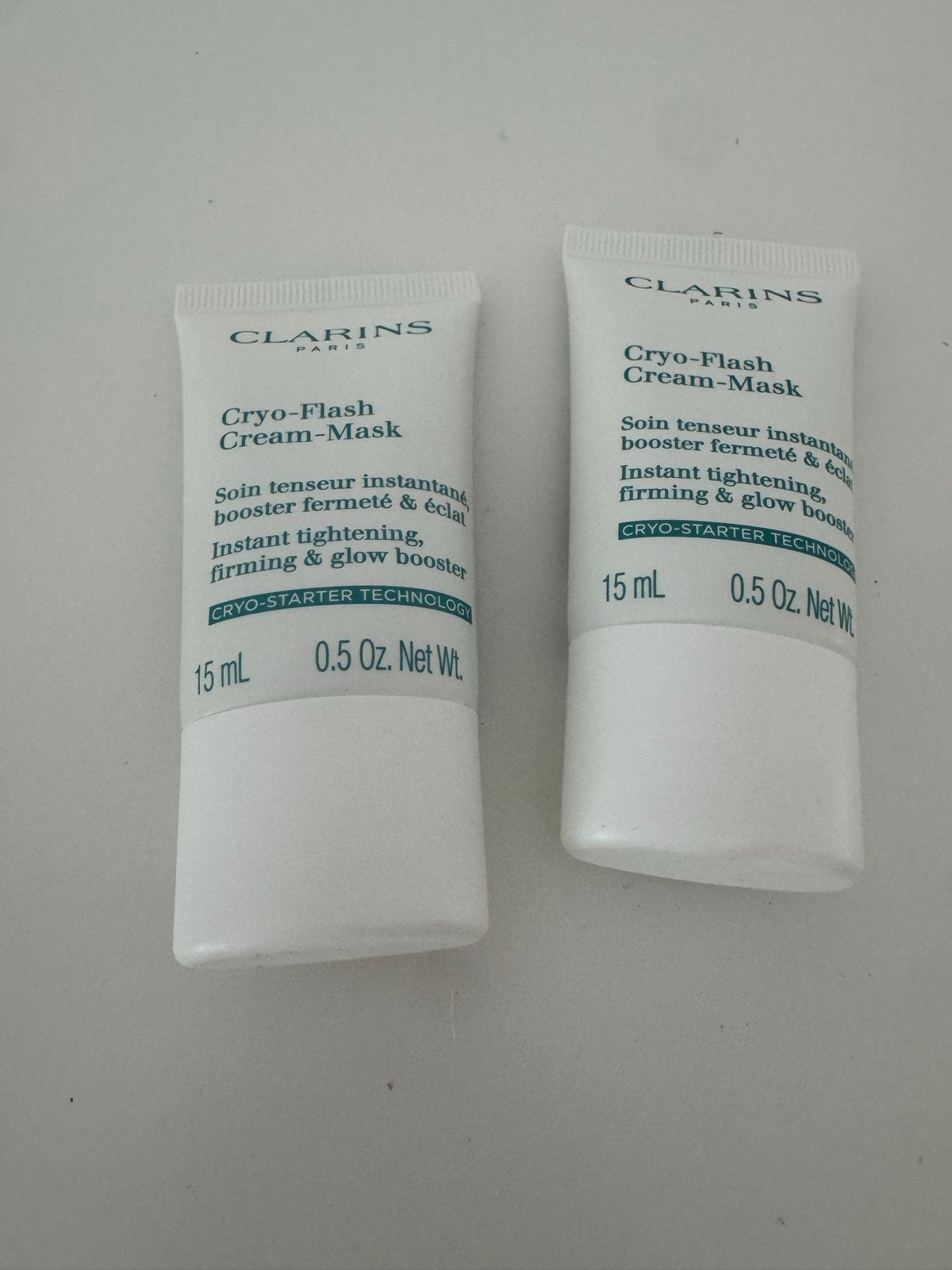 Clarins Cryo-Flash Cream-Mask - 2x 15ml, Ophalen of Verzenden, Nieuw, Gehele gezicht, Verzorging