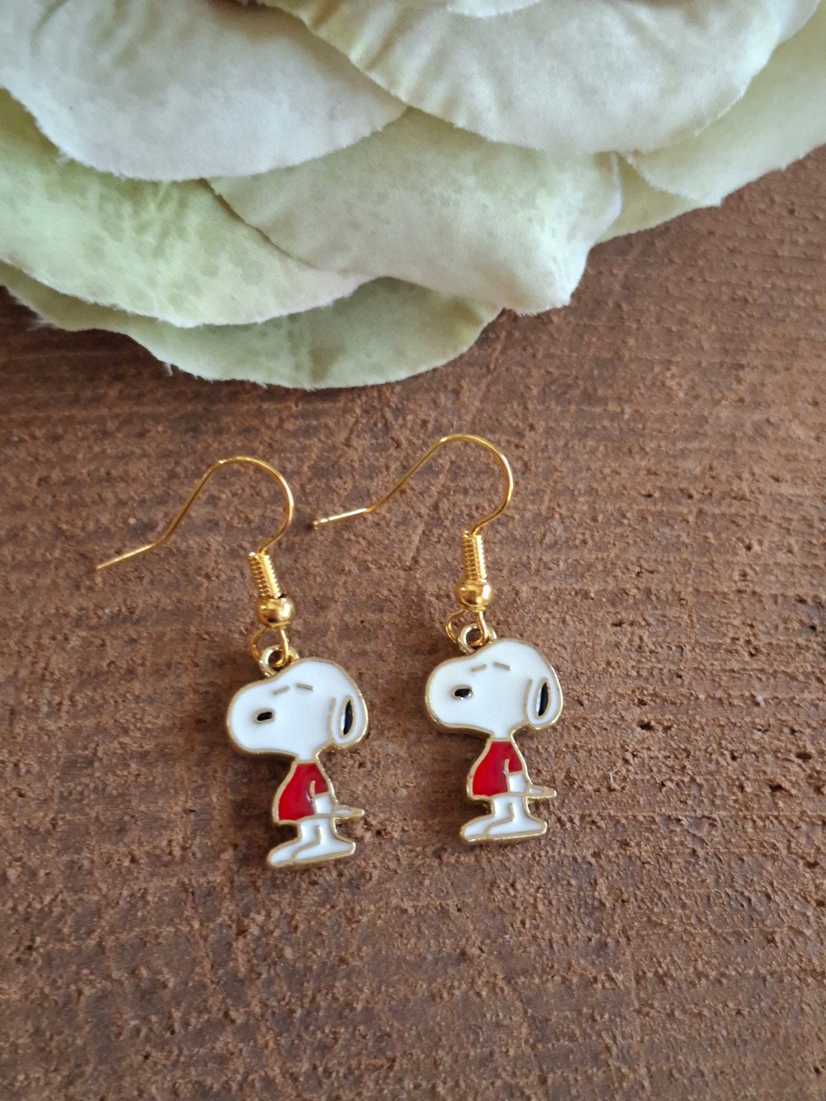 oorbellen Snoopy rood, Overige materialen, Hangers, Nieuw, Ophalen of Verzenden