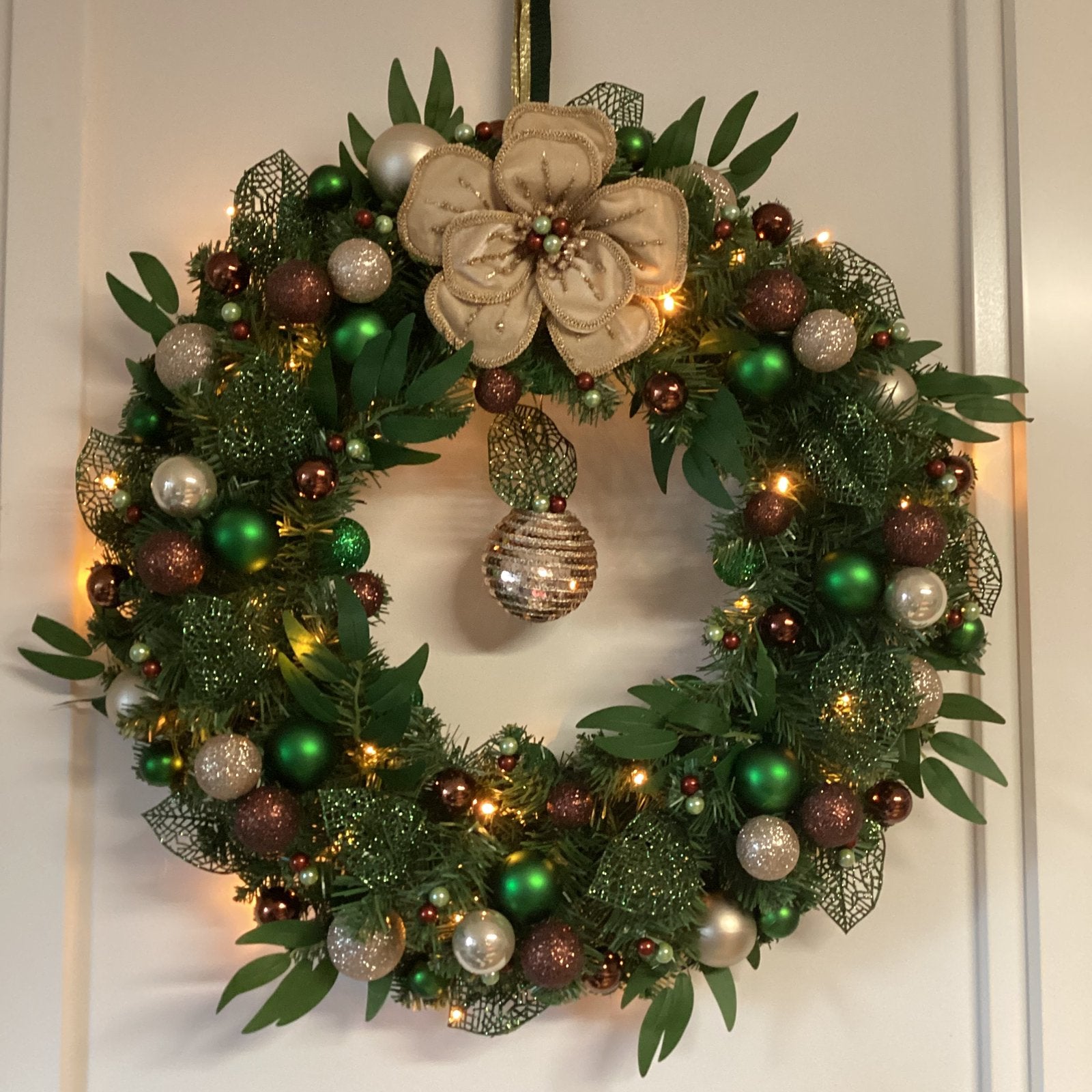 Super mooie & unieke grote kerstkrans met verlichting 65 cm, Ophalen of Verzenden, Nieuw