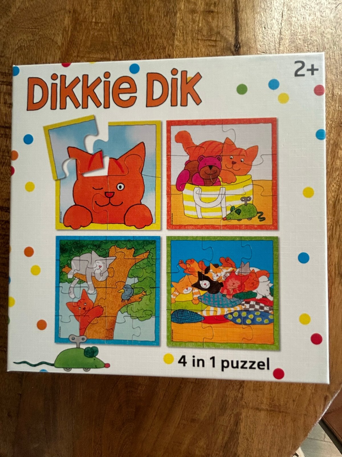 Dikkie Dik 4-in-1 Puzzel voor Kinderen (2+). Nieuw!, Ophalen of Verzenden, Minder dan 10 stukjes, Nieuw, 2 tot 4 jaar