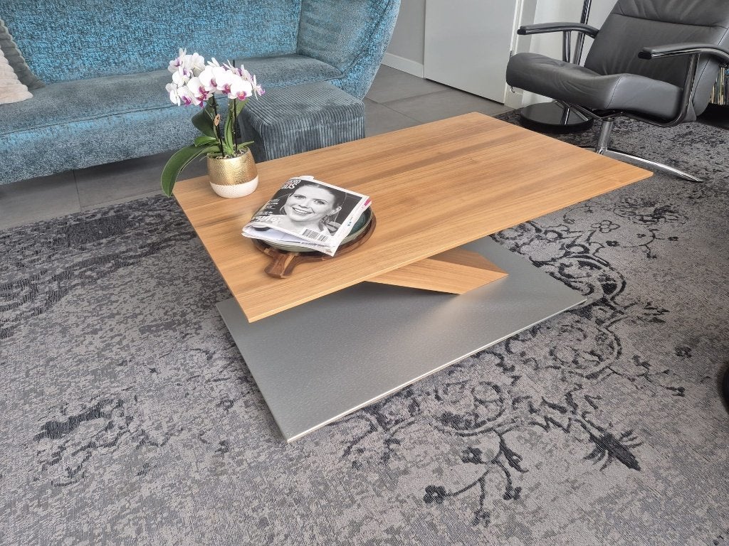 Salontafel massief houten, Ophalen, 100 tot 150 cm, 50 tot 100 cm, Zo goed als nieuw
