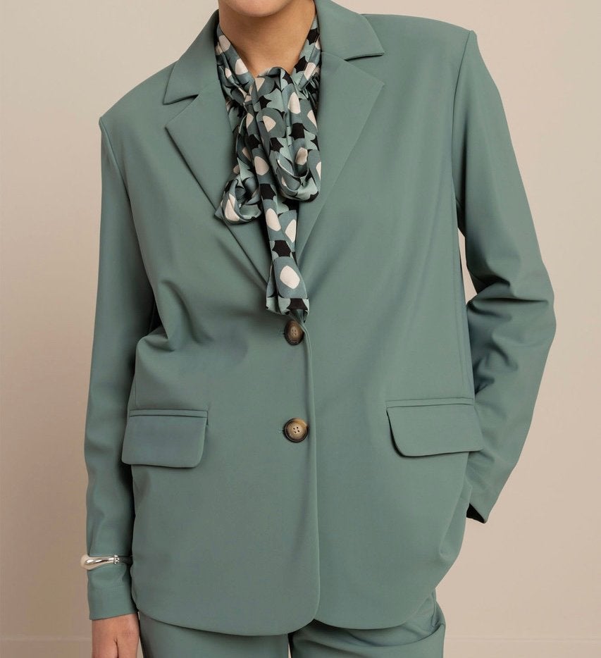 Studio Anneloes Portia blazer sage green bonded travel XL, Kleding | Dames, Maat 46/48 (XL) of groter, Ophalen of Verzenden, Zo goed als nieuw
