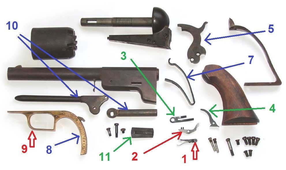 GEZOCHT. Losse onderdelen voor restauratie antieke Colt., Antiek en Kunst, Ophalen of Verzenden
