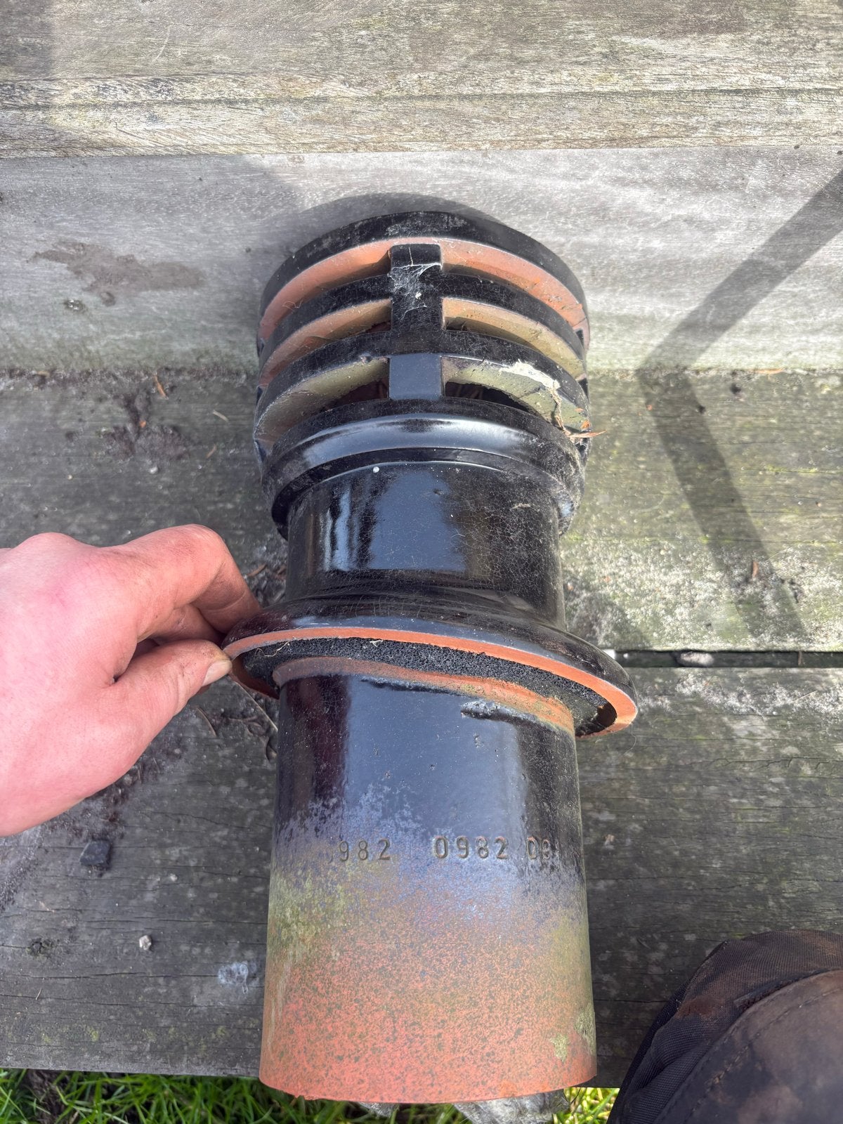 Gebruikte geglazuurde ventilatiekap / schoorsteenkap, Ophalen of Verzenden, Gebruikt, Afzuiger