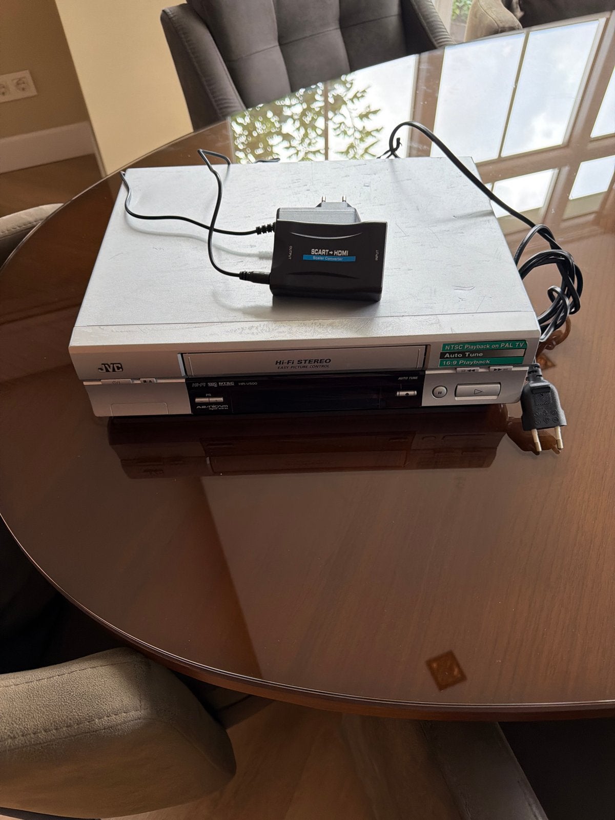 JVC Hi-Fi Stereo VHS-videorecorder met SCART-HDMI converter, Ophalen of Verzenden, Gebruikt, VHS-speler of -recorder