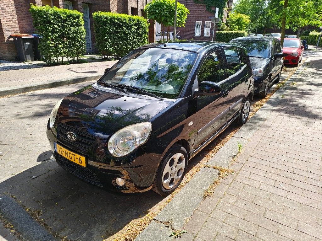 Kia Picanto 1.0 Seven - Android Auto/Apple Carplay, Stof, Zwart, 400 kg, Zwart