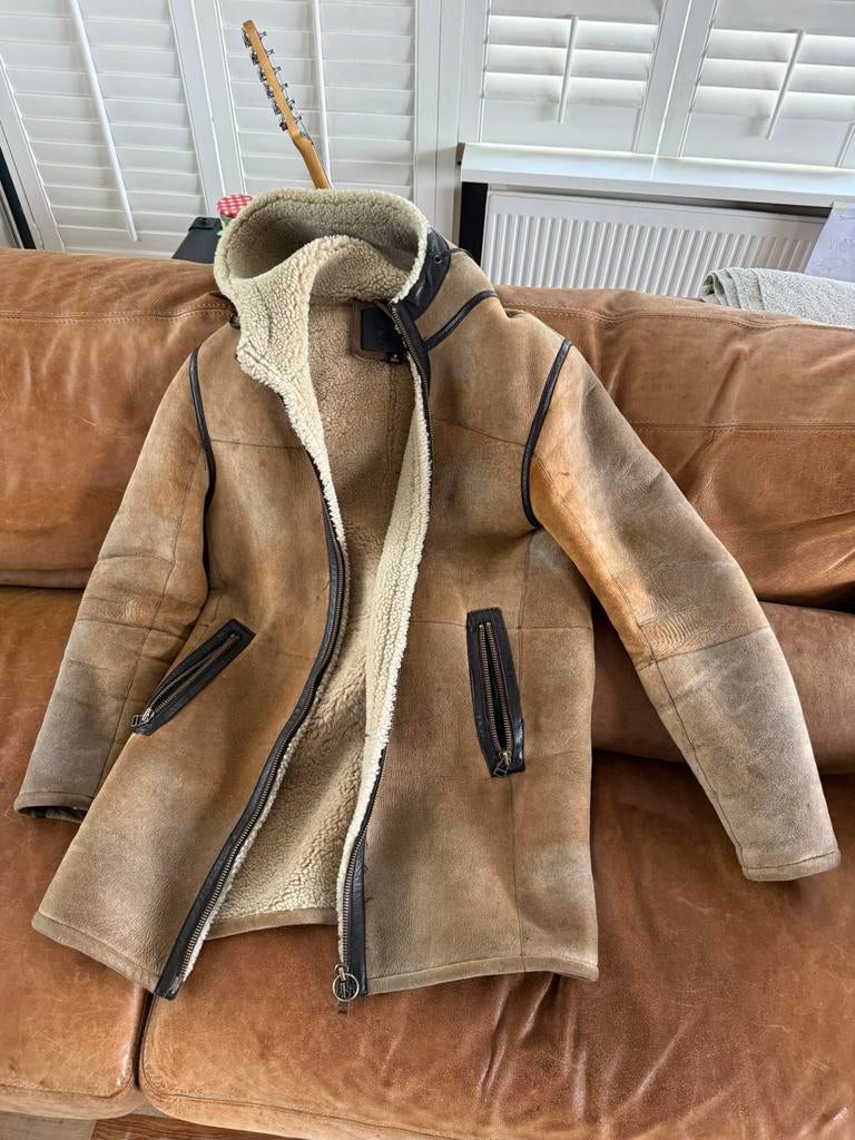 Dikke lammycoat van Goosecraft, Ophalen of Verzenden, Zo goed als nieuw, Maat 48/50 (M), Bruin