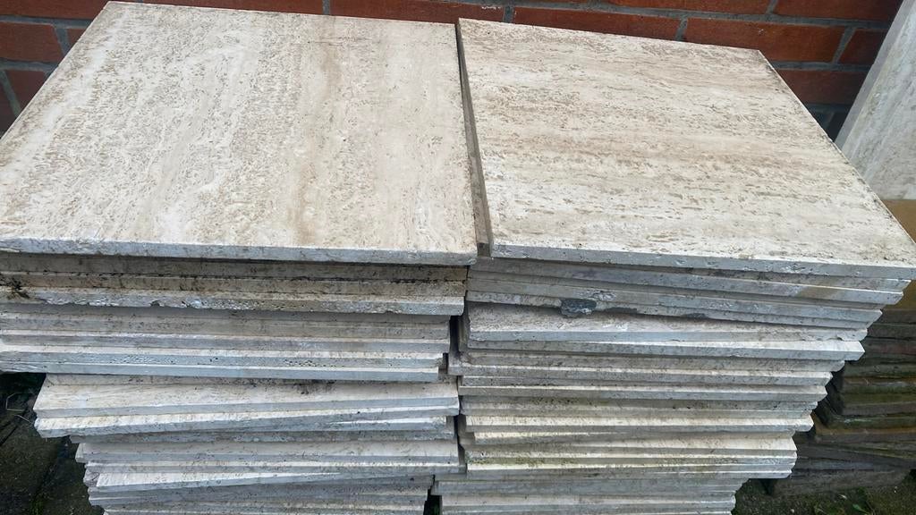 Fraaie marmeren plavuizen 62 stuks /40x40 cm, Ophalen of Verzenden, Nieuw, Marmer, Vloertegels