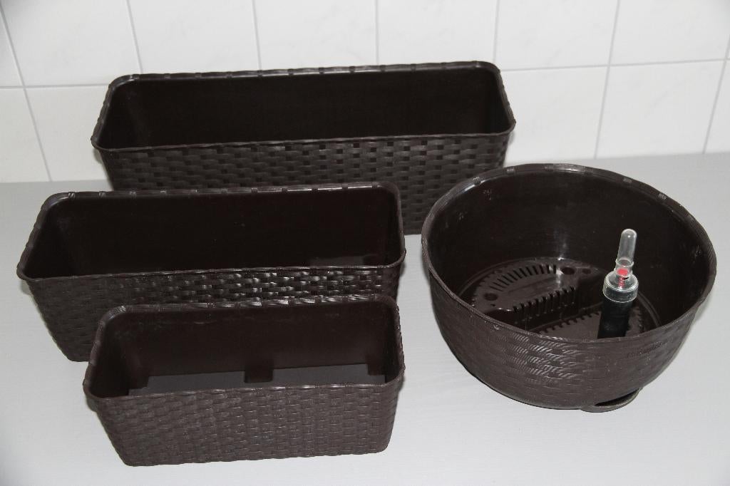 Bloembakken met zelfbewateringssysteem Stefanplast Naturel, Kunststof, Gebruikt, Minder dan 30 cm, Minder dan 60 cm
