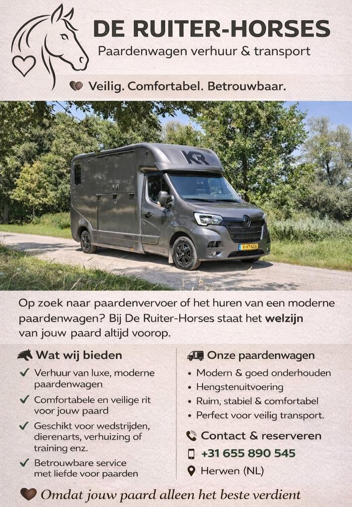 TE HUUR Tweepaards vrachtwagen/ Horsetruck/ paardentaxi, Met chauffeur