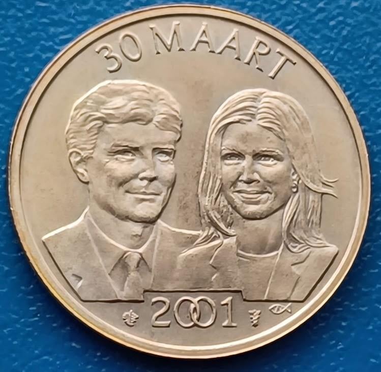 Verlovingsmunt Willem-Alexander & Maxima" - 2001, Postzegels en Munten, Penningen en Medailles, Verzenden, Overige materialen