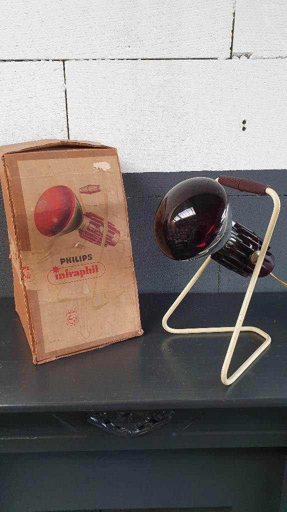 Philips Infraphil KL2901, vintage warmtelamp, bakeliet. 1A4, Huis en Inrichting, Lampen | Tafellampen, Gebruikt, Minder dan 50 cm